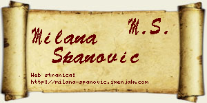 Milana Španović vizit kartica